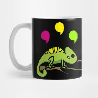 Comma Chameleon Funny Music Parody 80s Pun Mug